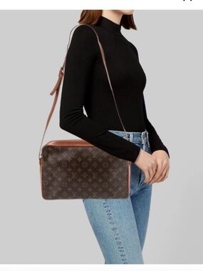 Vintage Louis Vuitton Monogram Sac Bandouliere Crossbody Shoulde rBag w Dust Bag